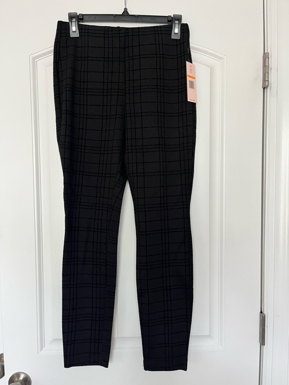 Nanette Lepore Black Jordan Flocked Grid Pants Size Small